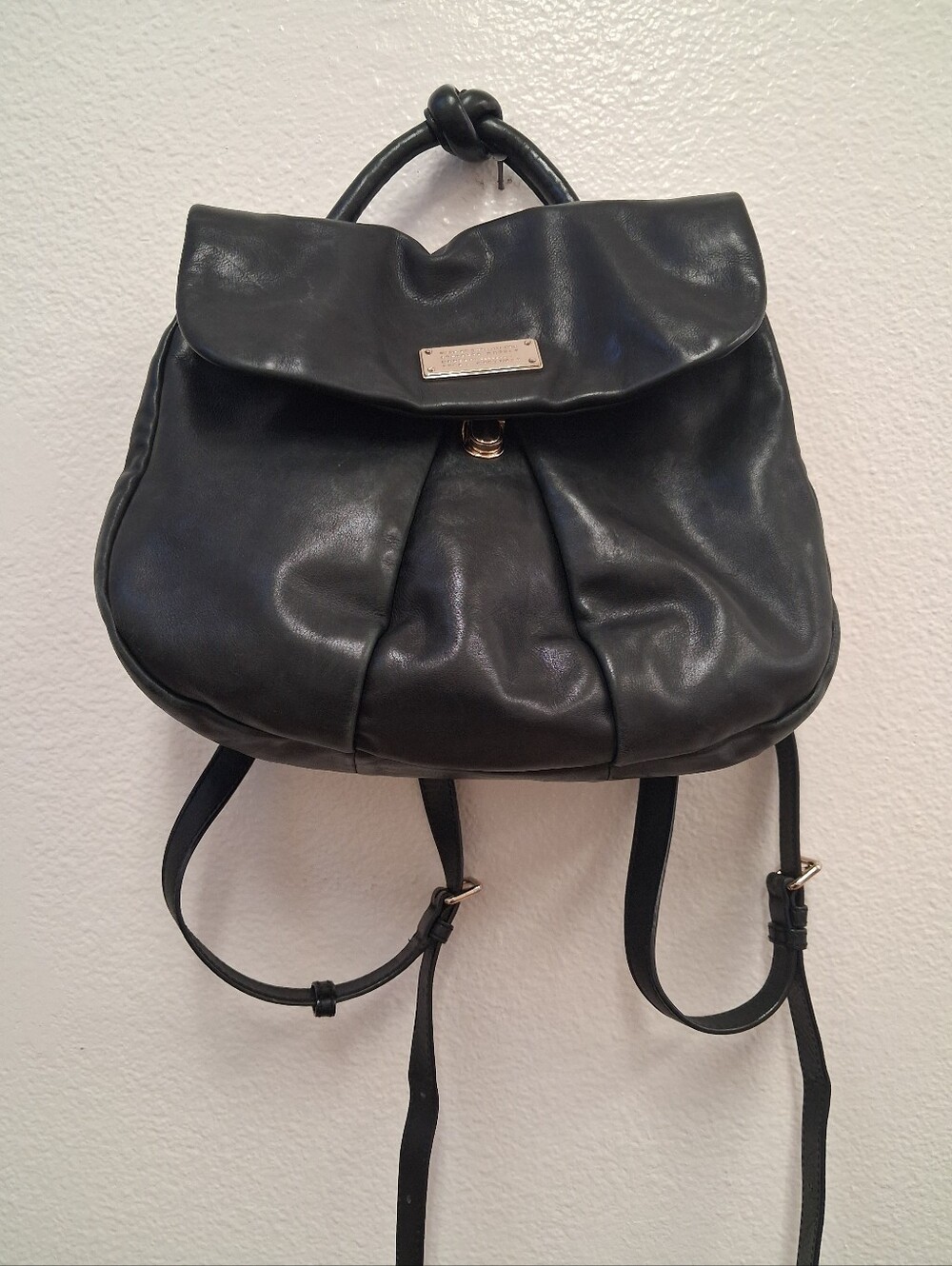 Marc by Marc Jacobs Black Leather Knotted Marchive Backpack